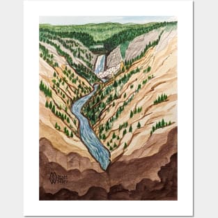 Yellowstone Falls Posters and Art